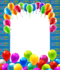 Happy Birthday Transparent PNG Frame with Balloons