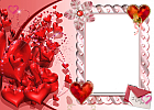 I Love You Heart Transparent Frame Red