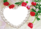 Pearl Heart and Roses Transparent Frame