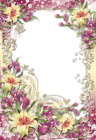 Transparent PNG Photo Frame with Yellow Flowers