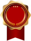 Badge Red Gold Deco PNG Clip Art Image