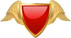 Badge with Wings Red PNG Clip Art