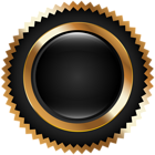 Seal Badge Black Gold PNG Clip Art