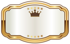 White Label with Gold Crown PNG Clipart Image