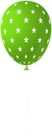 Balloon with Stars Green PNG Clipart