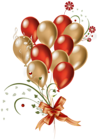 Transparent Red and Gold Balloons Clipart