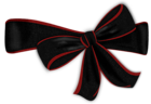 Black Bow with Red Edge Clipart