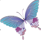 Cartoon Blue and Purple Butterfly Clipart