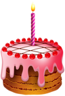 Birthday Cake with Candle Transparent Clip Art Image