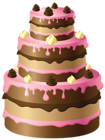 Large Chocolate Cake with Pink Cream PNG Clipart