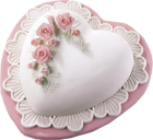 Pink Heart Cake with Roses PNG Picture