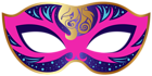Pink and Blue Carnival Mask PNG Clip Art Image