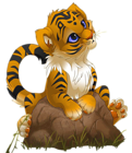 Cute Little Tiger PNG Cartoon