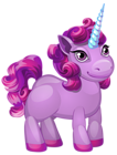 Cute Purple Pony PNG Clip Art Image