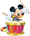 Mickey Mouse with Drum Transparent PNG Clip Art Image