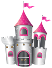 White and Pink Castle PNG Clip Art Image