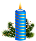 Blue Christmas Candle PNG Clipart Image