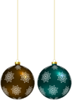 Brown Blue Christmas Balls PNG Clipart