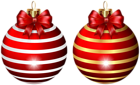 Christmas Ball Set with Bow Clip Art Image
