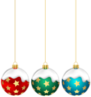 Christmas Balls with Stars PNG Clip Art