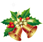 Christmas Bells with Mistletoe Ornament PNG Clipart