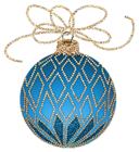 Christmas Blue and Gold Ornament Clipart