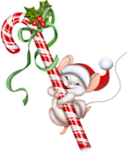 Christmas Candy Cane and Mouse PNG Clipart