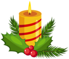Christmas Holly Candle Transparent PNG Clip Art Image