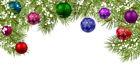 Christmas Pine Branches with Ornaments PNG Clip Art