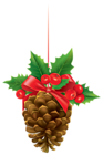 Christmas Pinecone with Mistletoe PNG Clipart Image