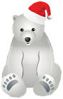 Christmas Polar Bear Transparent Clip Art Image