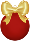 Christmas Red Ball with Bow PNG Clipart