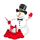 Christmas Snowman Magician PNG Clipart