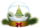 Christmas Tree Snowglobe PNG Clipart Image
