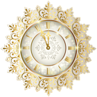 Gold New Year Clock PNG Clipart Image