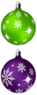 Green and Purple Christmas Balls PNG Clipart Picture