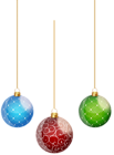 Hanging Christmas Balls Transparent PNG Clip Art