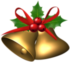 Large Christmas Bells with Holly PNG Clip Art Image | Gallery Yopriceville - High-Quality Images