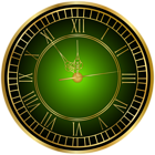 New Year Clock Green PNG Image