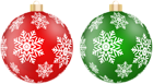 Red and Green Christmas Balls PNG Clipart