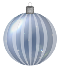 Silver Striped Christmas Ball Ornament PNG Clipart