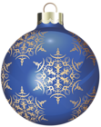 Transparent Blue and Gold Christmas Ball Clipart