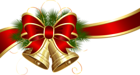 Transparent Christmas Bells with Red Bow Clipart