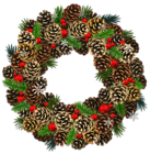 Transparent Christmas Pinecone Wreath PNG Clipart