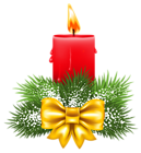 Transparent Christmas Red Candle PNG Clipart