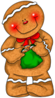 Transparent Gingerbread with Green Bag PNG Clipart