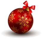 Transparent Red Christmas Ball PNG Clipart