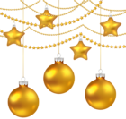 Yellow Christmas Balls Decoration PNG Clipart Image