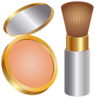 Face Powder and Brush PNG Transparent Clip Art Image
