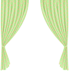 Curtains PNG Green Transparent Clipart